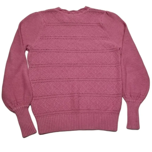 {LOFT} 🆕️ Dot Stripe Pointelle Sweater - Picture 4 of 10